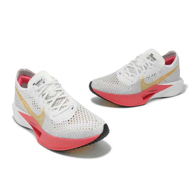 【NIKE 耐吉】競速跑鞋 ZoomX Vaporfly Next% 3 女鞋 白 粉紅 碳板 輕量(DV4130-101)
