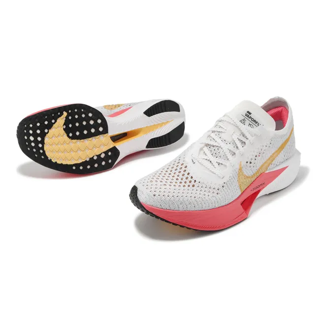 【NIKE 耐吉】競速跑鞋 ZoomX Vaporfly Next% 3 女鞋 白 粉紅 碳板 輕量(DV4130-101)