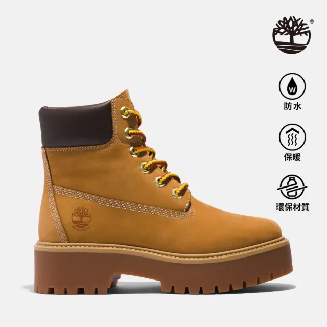 【Timberland】女款小麥色 Stone Street 6吋厚底防水靴(A5RJD231)