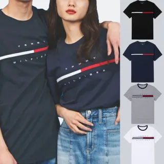 【Tommy Hilfiger】TOMMY 年度爆款LOGO圖案短袖T恤 上衣-多色組合(中性別Oversize穿搭/平輸品/短T)