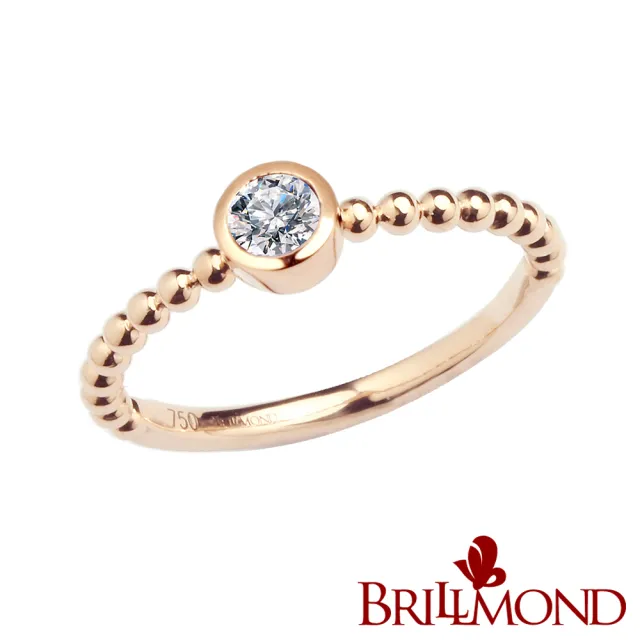 【BRILLMOND JEWELRY】18K 玫瑰金 10分 天然鑽石戒風采(主石10分 18K玫瑰金金台)