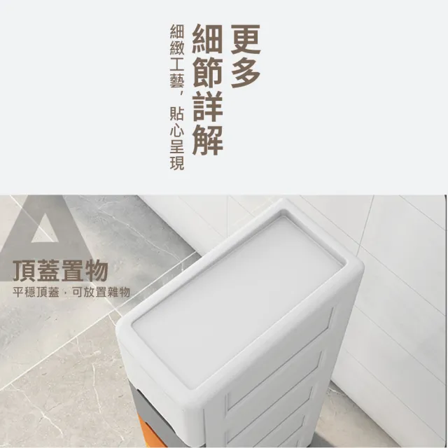 【Mr.Box】簡約優雅5層細縫收納櫃-寬25cm(兩色可選)