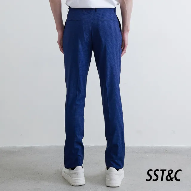 【SST&C 最後５５折】海軍藍格紋修身西裝褲0212003009