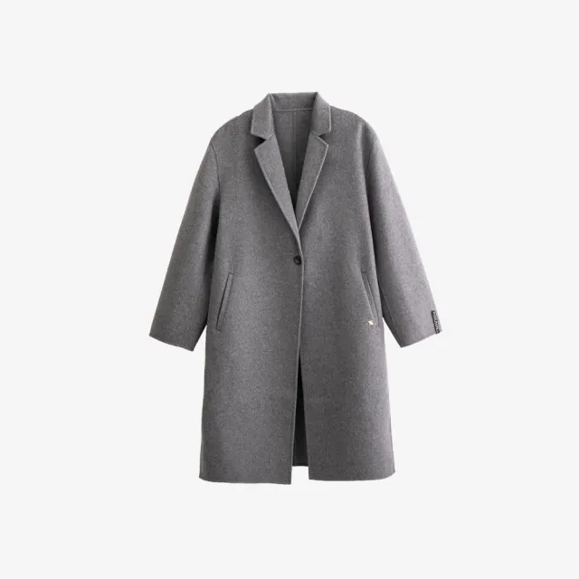 【Arnold Palmer 雨傘】女裝-溫柔百搭長版羊毛大衣外套(灰色)