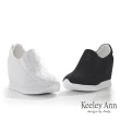 【Keeley Ann】沖孔水鑽內增高休閒鞋(黑色426822610-Ann系列)