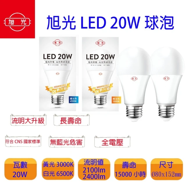 旭光 LED 20W E27 全電壓 球泡燈(六入一組)