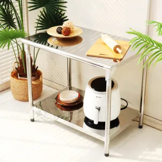 【Abis】豪華升級版60X90CM二層圓角430不鏽鋼桌/料理桌/工作桌/工作台/流理台(2尺X3尺)