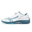 【MIZUNO 美津濃】排球鞋 Thunder Blade Z 男鞋 女鞋 白 藍 入門款 羽排鞋 室內運動 美津濃(V1GA2370-21)