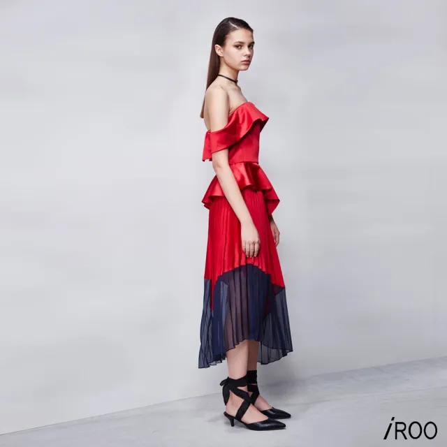 【iROO】紅色緞面背心
