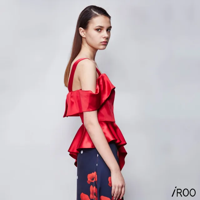 【iROO】紅色緞面背心
