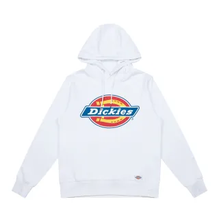 【Dickies】女款白色純棉Logo印花連帽大學T｜DK008809C4D