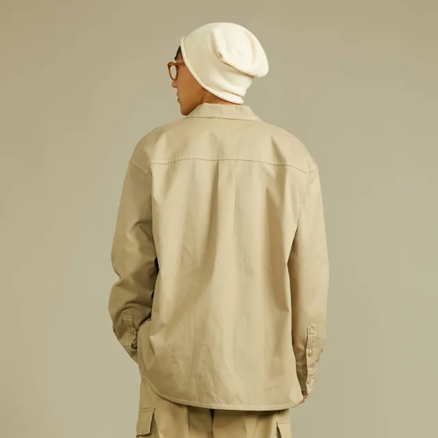 【Dickies】男款沙色撞色車縫線設計長袖休閒襯衫｜DK012285CH1