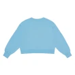 【Dickies】女款晴空藍純棉Dickies設計刺繡寬鬆落肩短版大學T｜DK011604E65