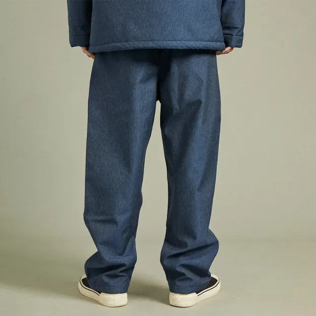【Dickies】男款靛藍色抓絨可調節式褲腳休閒直筒長褲｜DK012281C74