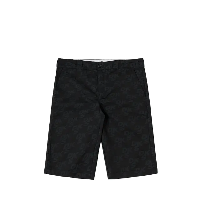 【Dickies】男款黑色斜紋滿版質感印花短褲｜DK011585BLK
