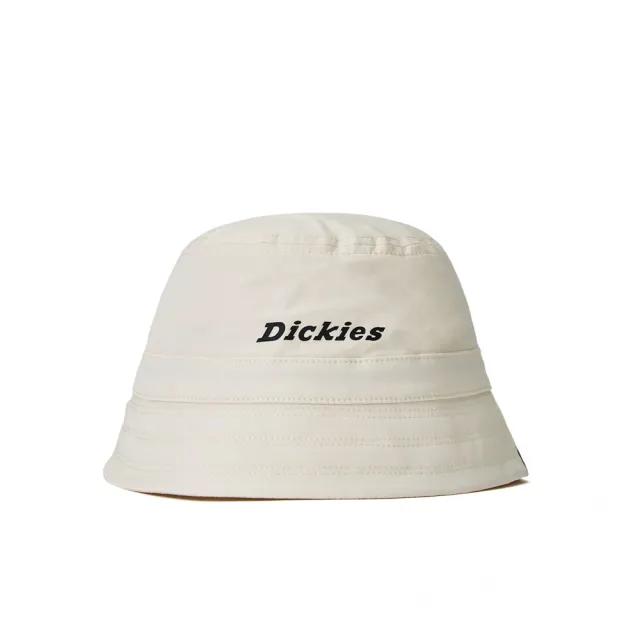 【Dickies】男女款米白色品牌Logo印花可調節漁夫帽｜DK011645C48(帽子)