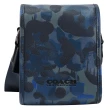 【COACH】經典LOGO迷彩寬背帶二合一零錢包小包斜背包(深藍)