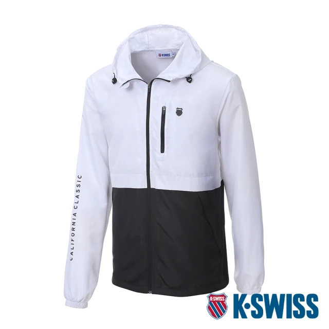 K-SWISS 輕量抗UV防風外套 UV Plus Jacket-女-白/黑(1910254-102)