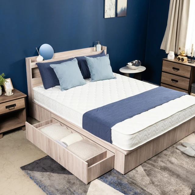 【H&D 東稻家居】放大空間3.5尺單人床組3件組-2色(床頭+床底+單抽屜)