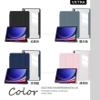 【VXTRA】三星 Galaxy Tab A9 8.7吋 軍事全防護 晶透背蓋 超纖皮紋皮套+9H玻璃貼X110 X115