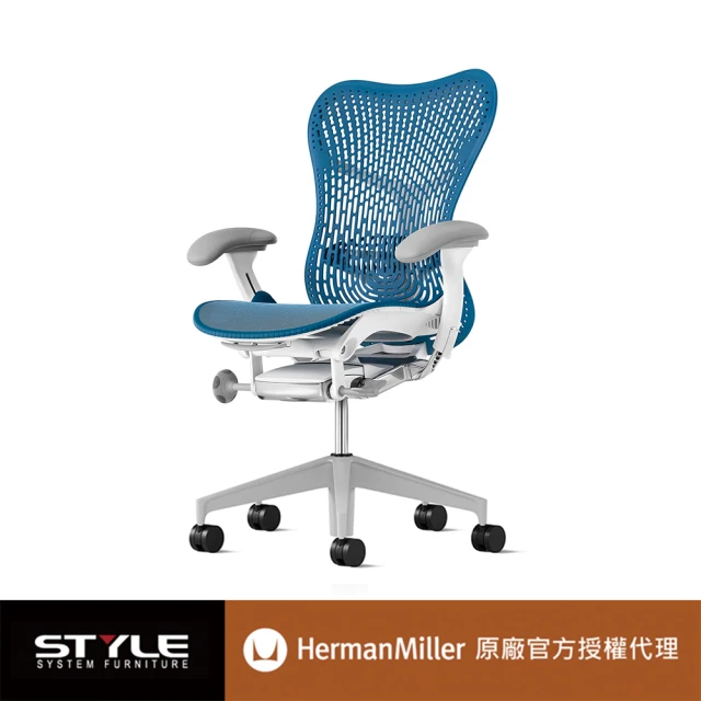Herman Miller Mirra 2 全功能-白框/淺藍色 l 原廠授權商世代家具(人體工學椅/辦公椅/主管椅)