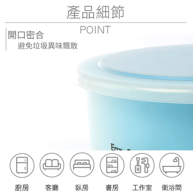 【生活King】馬卡龍踏式垃圾桶-15L(四色可選)