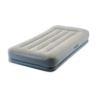 【INTEX 原廠公司貨】舒適雙層內建電動幫浦fiber tech單人加大充氣床-有頭枕-寬99cm(64115ED)