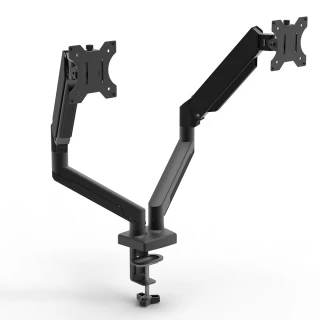 【PowerRider】M10-24 鋁合金雙螢幕13-32吋氣壓彈簧手臂支架(黑色)