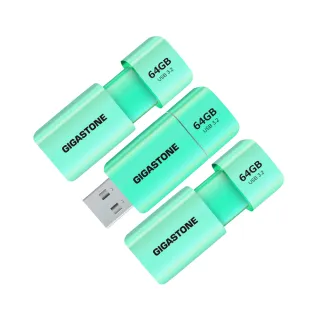 【GIGASTONE 立達】64GB USB3.1 極簡滑蓋隨身碟 UD-3202 綠-超值3入組(64G USB3.1 高速隨身碟)