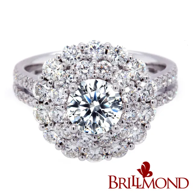 【BRILLMOND JEWELRY】GIA 天然鑽石 1克拉 頂規D色 PT950鉑金台 鑽戒(1克拉 D/VS2 3EX NONE PT950鉑金台)