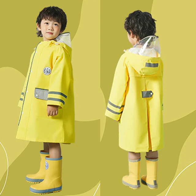 lemonkid 簡約英倫風純色雨衣-黃色(兒童雨衣)