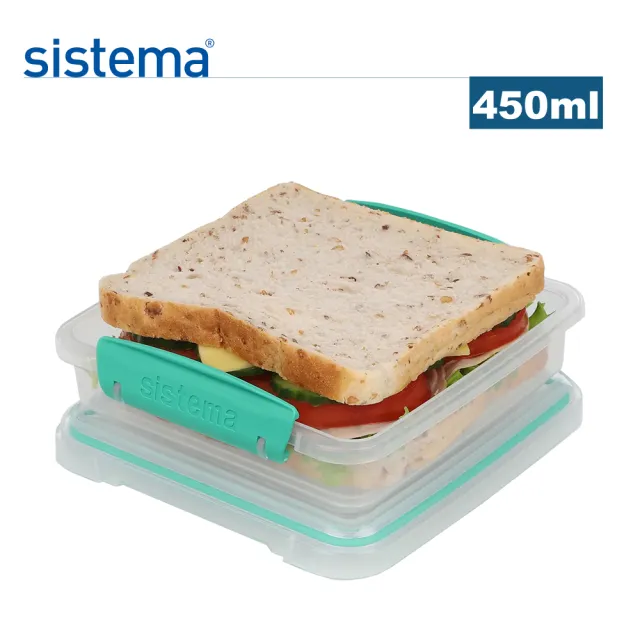 【SISTEMA】紐西蘭進口攜便式吐司保鮮盒450ml(顏色隨機)