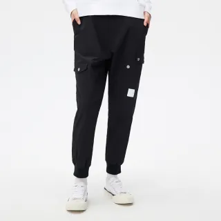 【Dickies】女款黑色府綢工裝多口袋縮口褲｜DK010865BLK