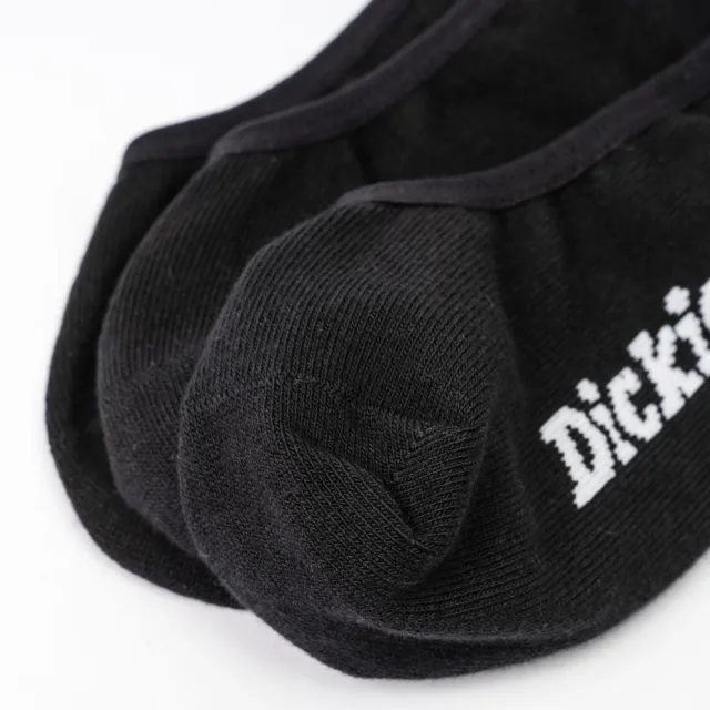 【Dickies】男女款黑色簡約撞色品牌Logo低筒襪（三入組）｜DK013015BLK