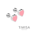 【TiMISA】幾何派對-愛心 純鈦耳環一對(雙色可選)