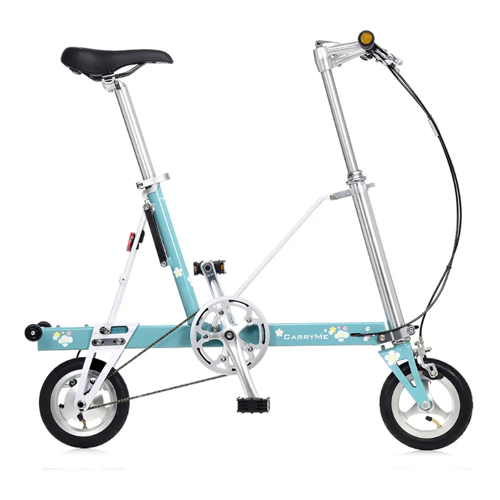 【CarryMe】花博塗裝版 SD 8吋充氣胎版單速鋁合金折疊單車-蘭花綠(通勤小可愛 生日禮物 熟齡單車)