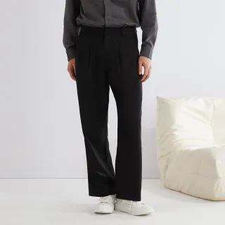 【GAP】男裝 商務寬鬆西裝褲-黑色(888535)