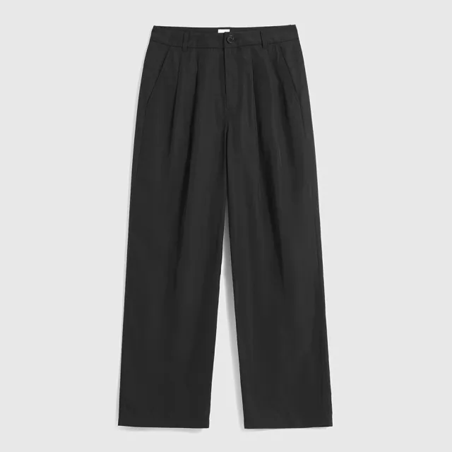 【GAP】男裝 商務寬鬆西裝褲-黑色(888535)