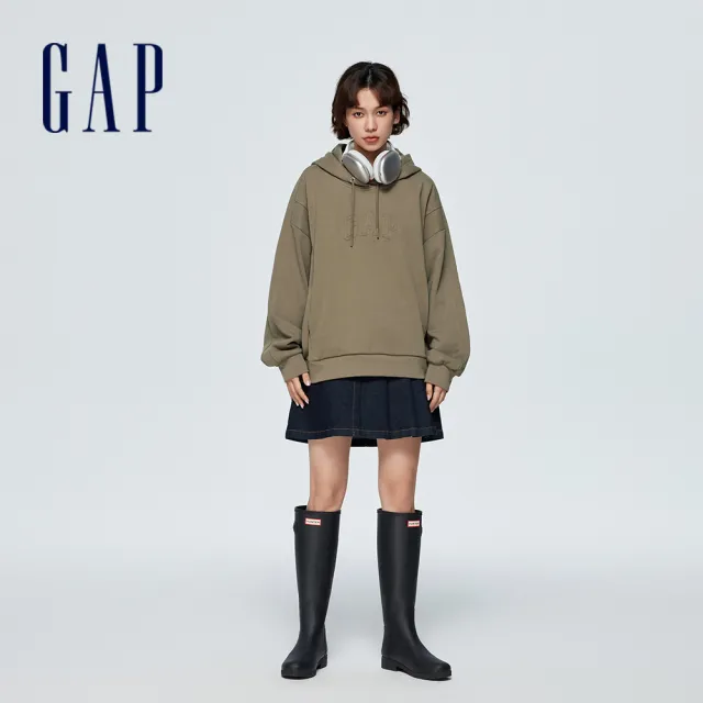 【GAP】女裝 Logo帽T 碳素軟磨法式圈織系列-多色可選(429363)