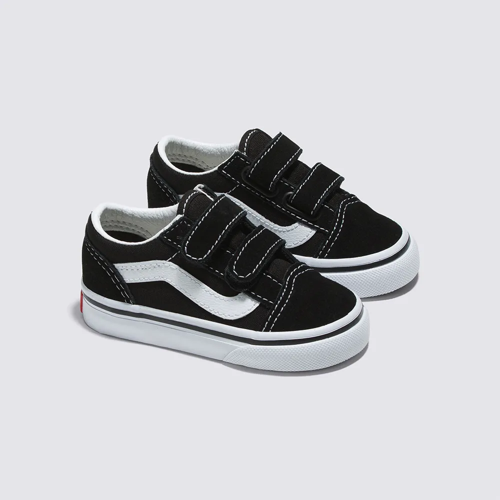 【VANS 官方旗艦】Old Skool V 小童款黑白色滑板鞋/休閒鞋