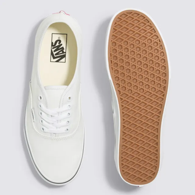 【VANS 官方旗艦】Authentic 男女款白色夜光滑板鞋/休閒鞋/帆布