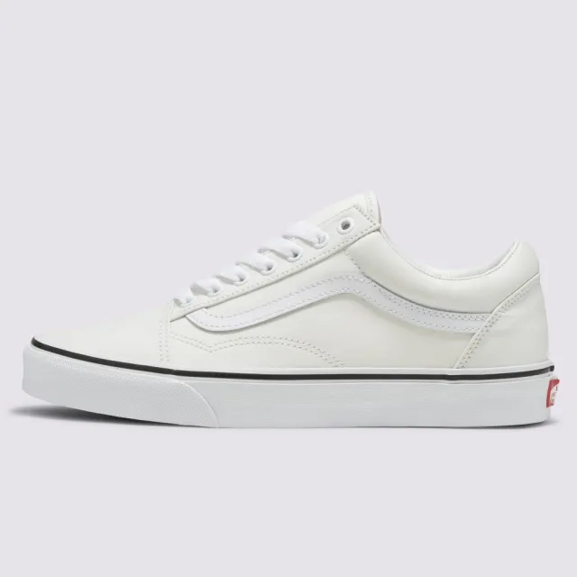 【VANS 官方旗艦】Old Skool 男女款白色滑板鞋/休閒鞋/帆布