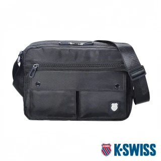 【K-SWISS】運動斜肩包 Shoulder Bag-黑(BG371-008)