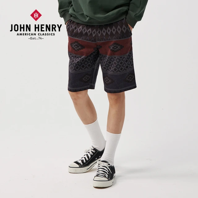 【JOHN HENRY】幾何圖騰印花短褲