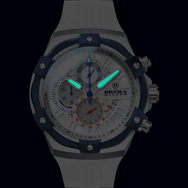 【BRERA 布雷拉】義大利 米蘭精品 SUPERSPORTIVO EVO 時尚運動風 三眼時計腕錶(BMSSQC4505D)