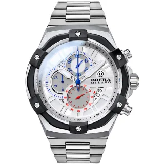 【BRERA 布雷拉】義大利 米蘭精品 SUPERSPORTIVO EVO 時尚運動風 三眼時計腕錶(BMSSQC4505-BRC)