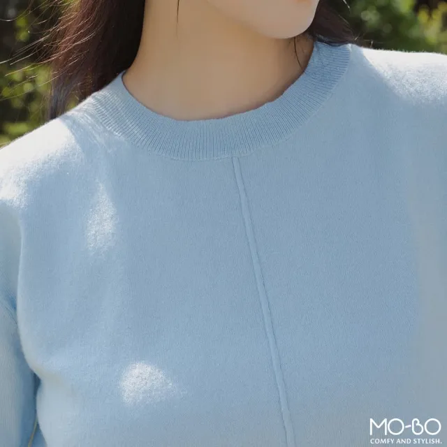 【MO-BO】好命氣色立體中線短版針織上衣