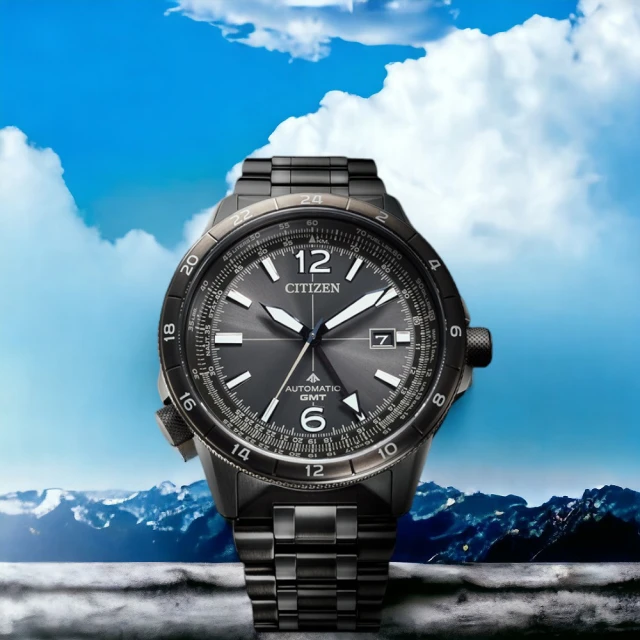 【CITIZEN 星辰】PROMASTER 限量 飛行錶 GMT 抗磁 機械錶 男錶 手錶 畢業 禮物(NB6045-51H)
