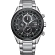 【CITIZEN 星辰】Eco-Drive 光動能 計時腕錶 男錶 手錶 藍寶石 母親節 禮物(AT8266-89E 黑色)