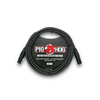 【PIGHOG】終身免費保固 10呎黑色編織麥克風導線 復古系列／原廠公司貨 品質保證(樂器導線 PHM10BKW)
